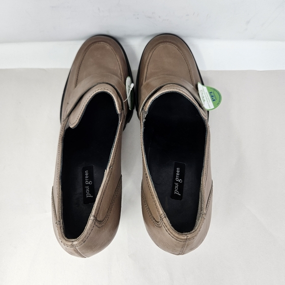 Paul Green Nina Womens Loafer Pump Size 7.5=10 Distressed Brown Leather Retro - Picture 5 of 16